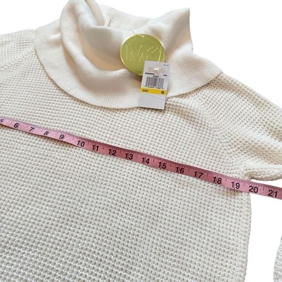 MICHAEL Michael Kors Cowl Neck Sweater Women’s M NWT Ecru Waffle Knit - Picture 6 of 11